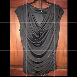 Heart & Soul Plus Sparkly Cowl Neck blouse 1x